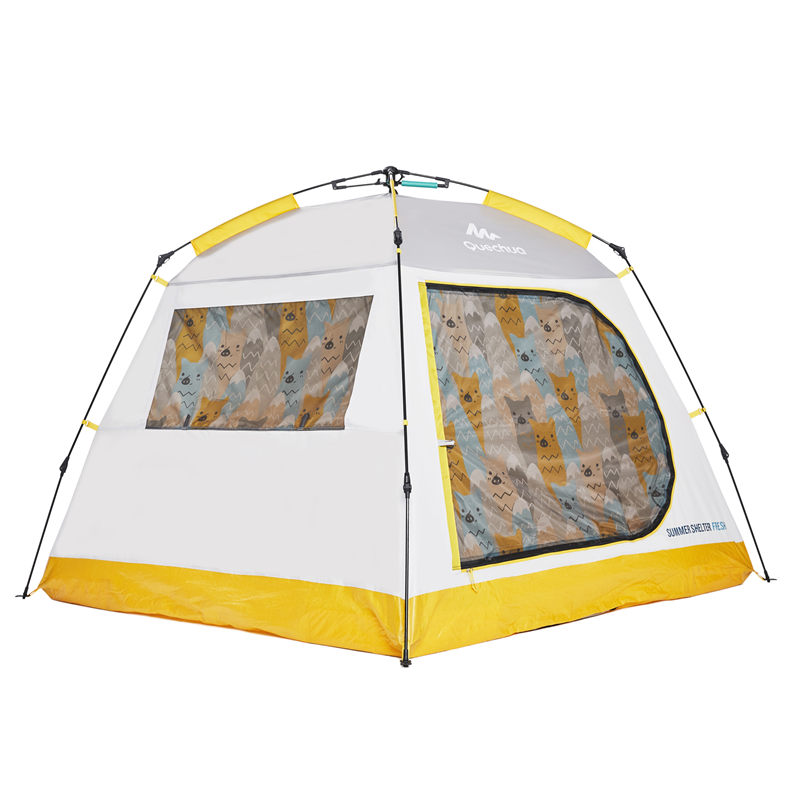 快开式遮阳棚黄色四人款