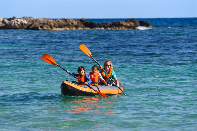 充气皮划艇3座-橙色