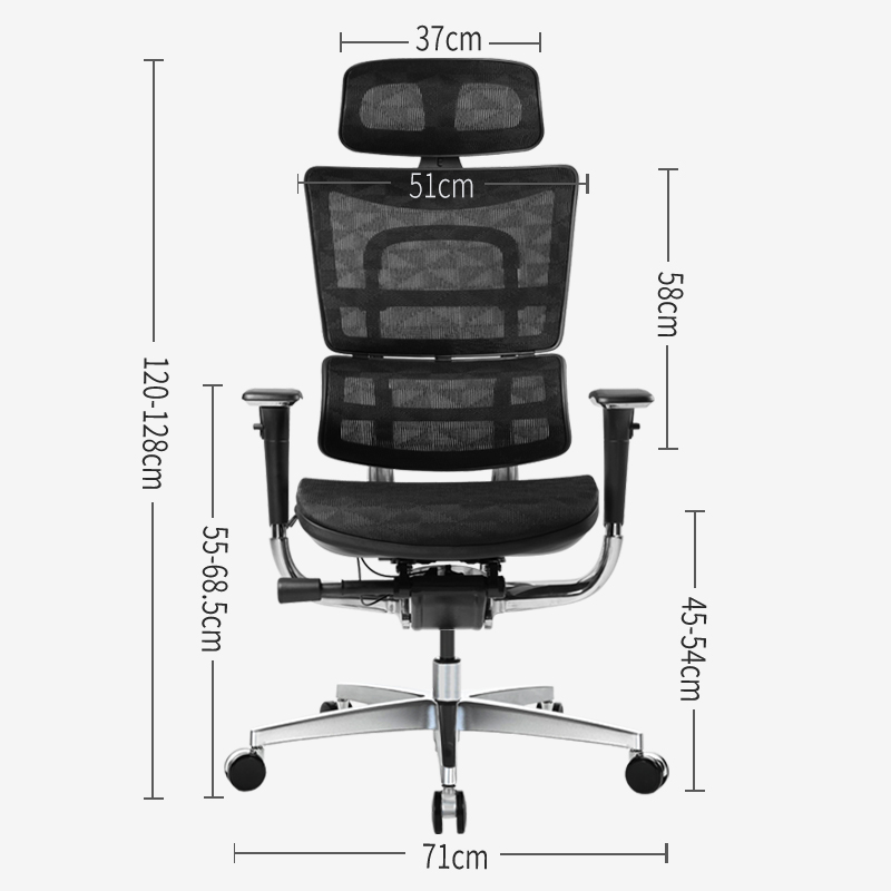 震旦（AURORA） 震旦 AURORA 电脑办公椅 CEHA 人体工学椅子 可躺转椅 黑色座椅 CEHA-无极倾仰锁定-多调节功能