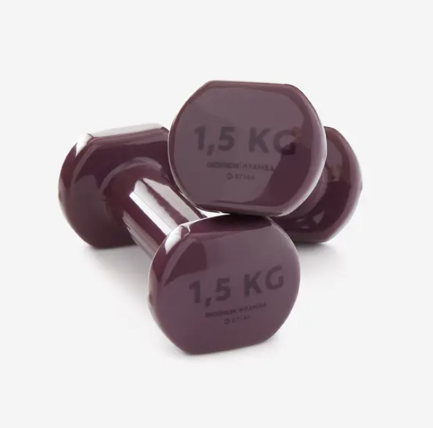 PVC 哑铃（2个）1.5 公斤 暗红色