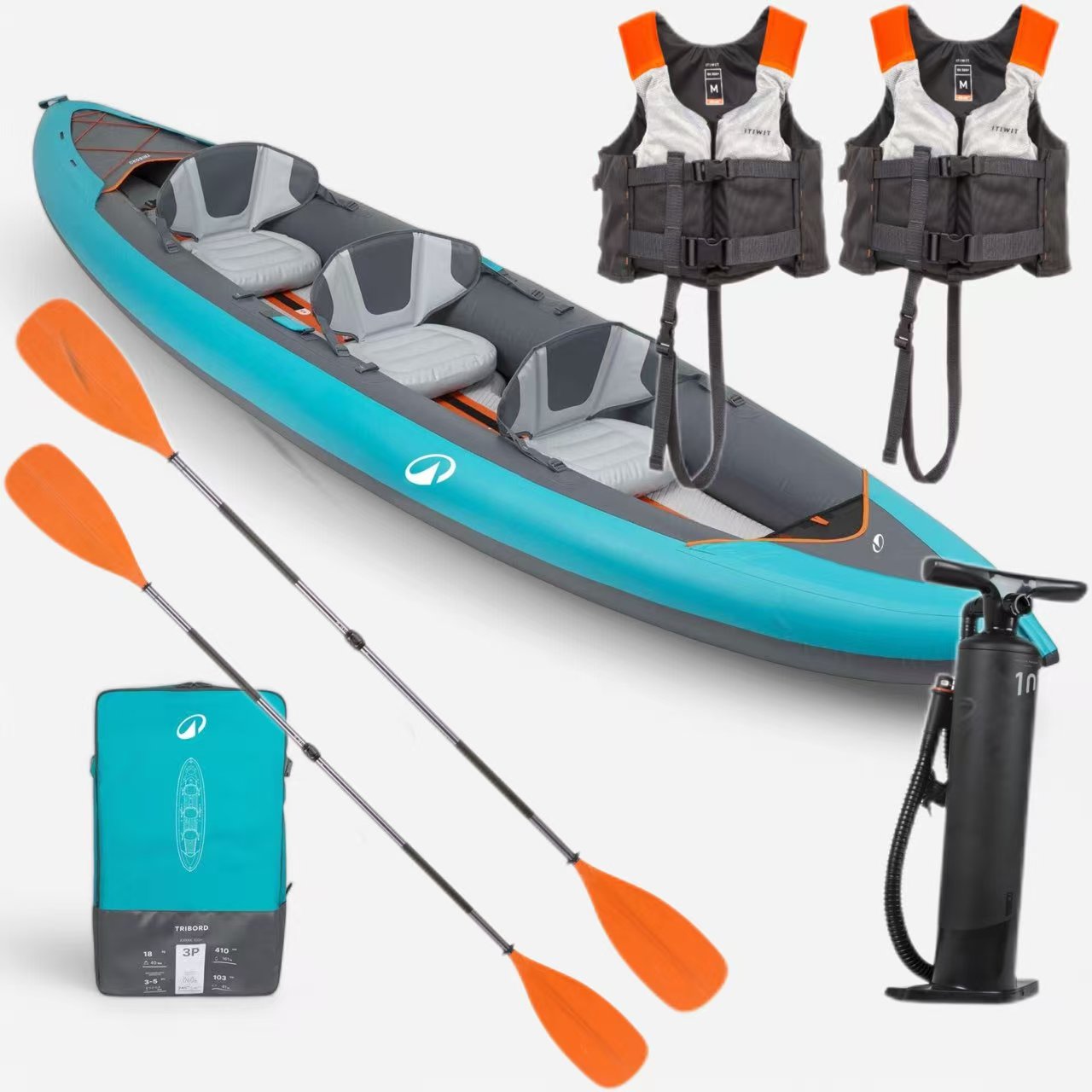 双人皮划艇套装