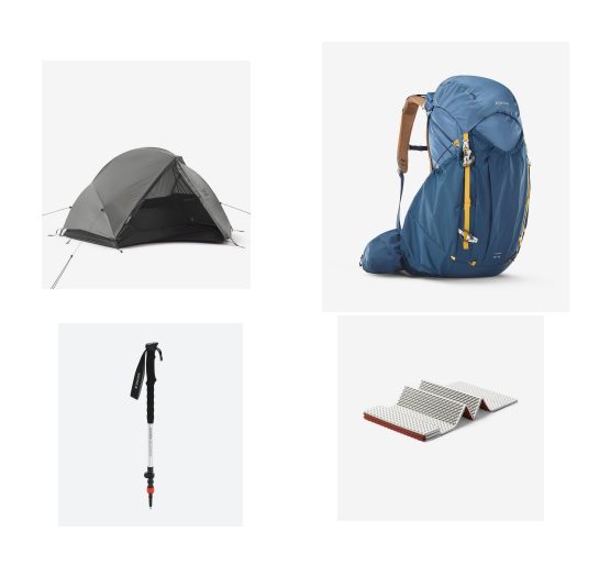 背包+帐篷+防潮垫+登山杖套装租赁